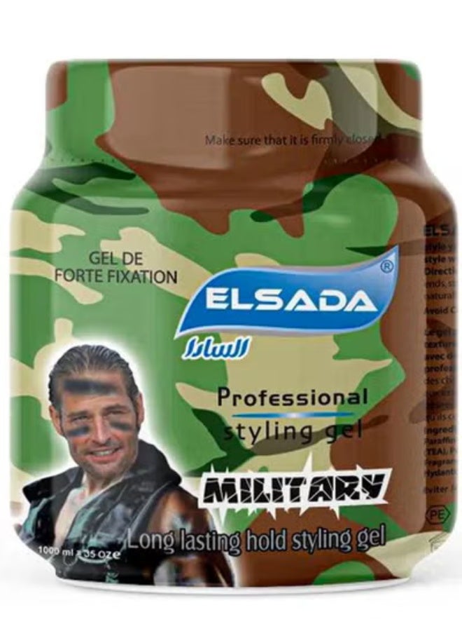 السادا جل احترافي لشعر قوي جداً لون عسكري 1000ملليلتر