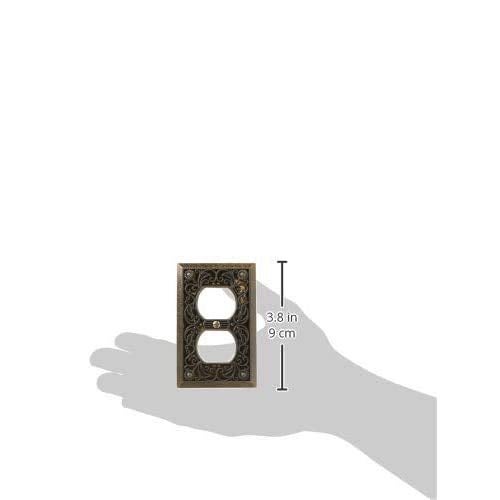 Amerelle 65DAB Filigree Wallplate, 1 Duplex, Antique Brass - Image 3