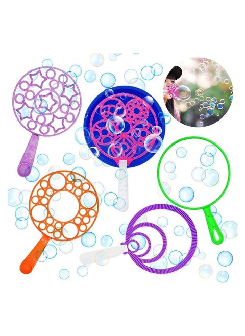 Bubble Wand Set with Solution Large Bubble Wands Colorful Bubble Wands for Kids, Indoor and Outdoor Play Random Color