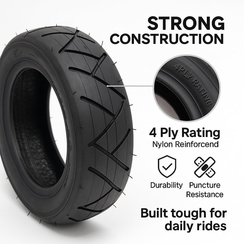 FUKUKAWA 10x2.50" Pneumatic Scooter Tire – 10 Inch Outer Replacement Tyre Compatible with E10 Electric Scooters, Durable Air-Filled Spare Tire, Explosion-Proof, Anti-Skid, Shock-Absorbing Wheel - Image 4