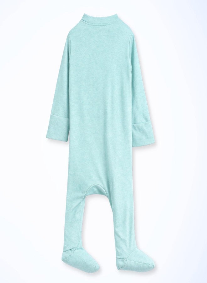 Cocoon Care Bamboo Cotton Knit Plain Solid Sleepsuit for Newborn Infants | Soft Breathable Lightweight Wearable Blankets | Strato 6-12M - Image 2