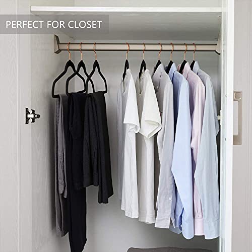 Evolluxi® Non-Slip Velvet Hangers - Suit Hanger Ultra Thin Space Saving 360 Degree Swivel Hook Strong and Durable Clothes Hangers (Black, 50) - Image 4