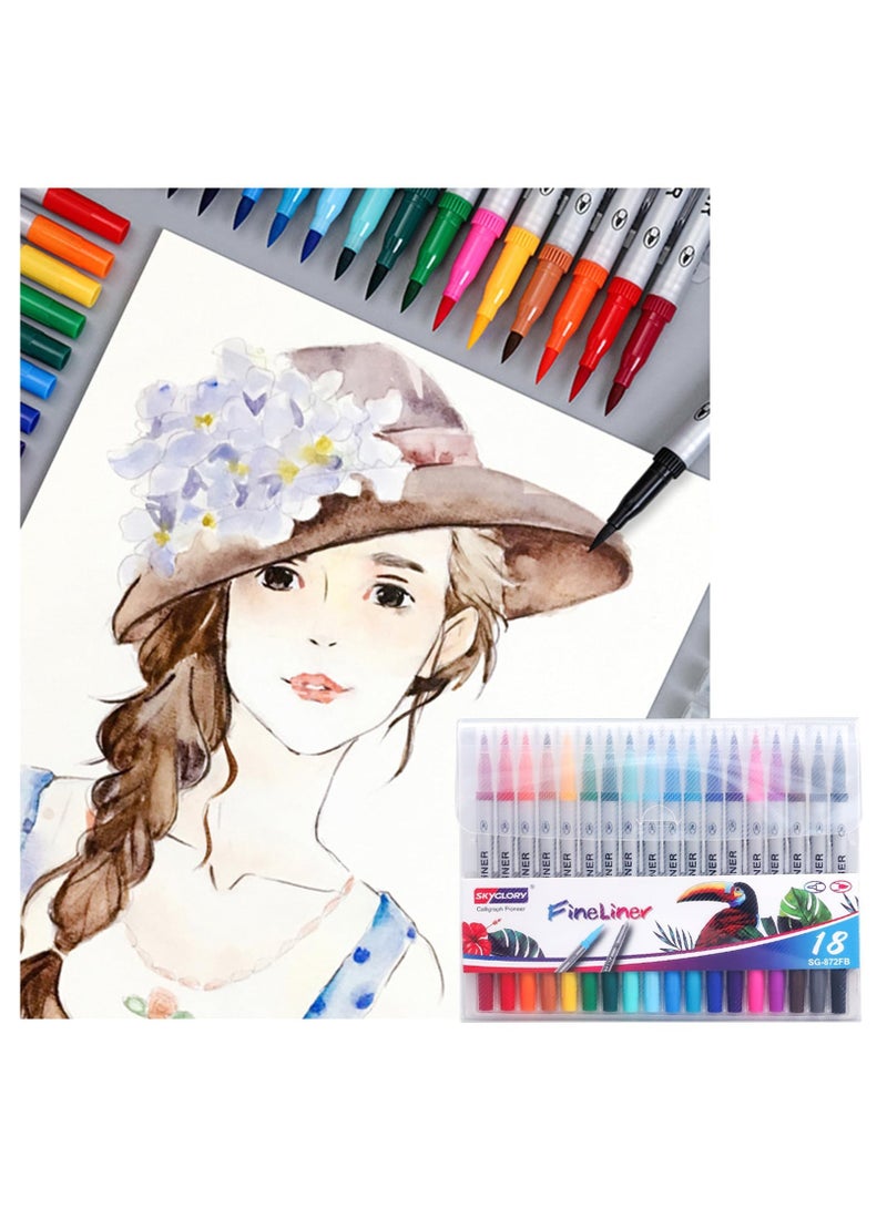 Excefore Multicolor Hook Line Pens Set, 24 Pack Watercolor Painting Pens Creative Stationery Student School Office Art Craft Supplies - Image 2