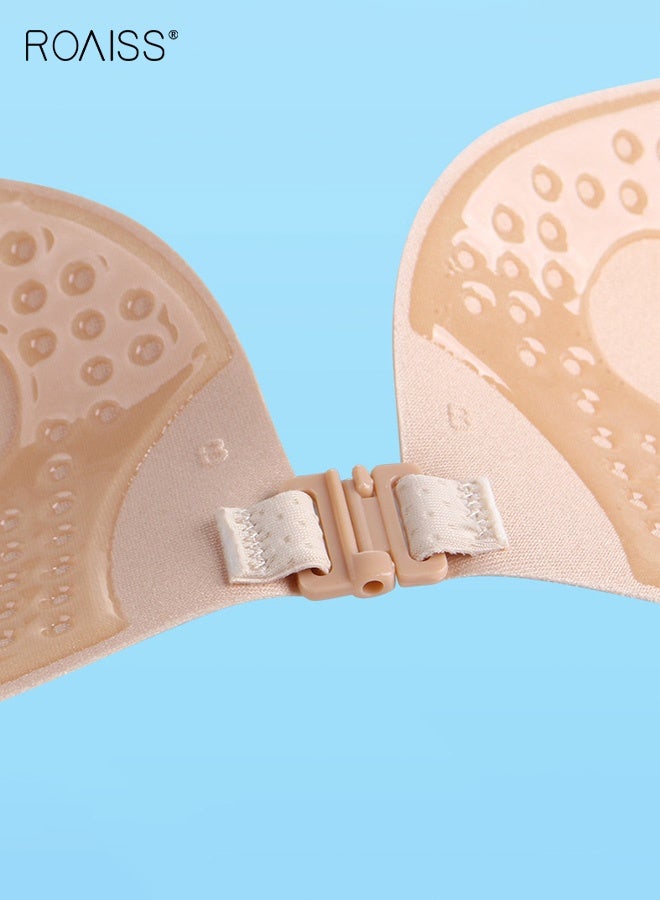 roaiss Women's Angel Wings Mesh Fabric Push-Up Breast Patches Solid Adhesive Self-Adhesive Strapless Bra Wedding Bra Anti-Exposure and Anti-Nipple Show Invisible, Seamless, Thin, Solid Color Breast Patches - Image 5