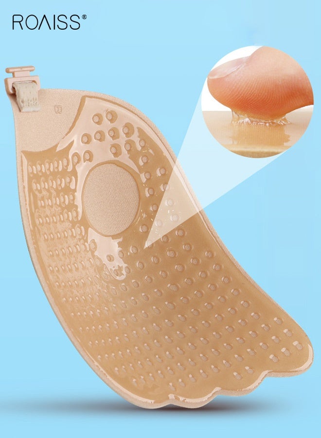 roaiss Women's Angel Wings Mesh Fabric Push-Up Breast Patches Solid Adhesive Self-Adhesive Strapless Bra Wedding Bra Anti-Exposure and Anti-Nipple Show Invisible, Seamless, Thin, Solid Color Breast Patches - Image 4