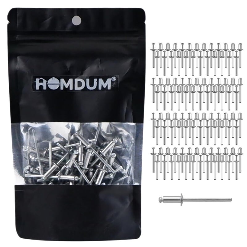 Homdum Aluminium Blind Rivet Metal POP Rivets for Riveting GunRiveter machine Pack of 100 Pieces 40 x 12 - Image 1