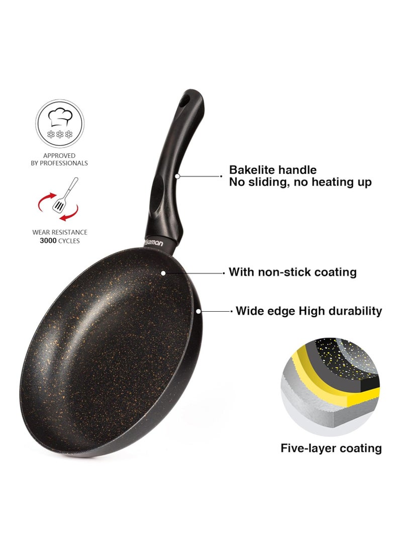 Fissman Fry Pan 20cm, Aluminum Touch Stone Non-Stick Coating Frying Pan Fiore Series, Induction Bottom  - Image 2