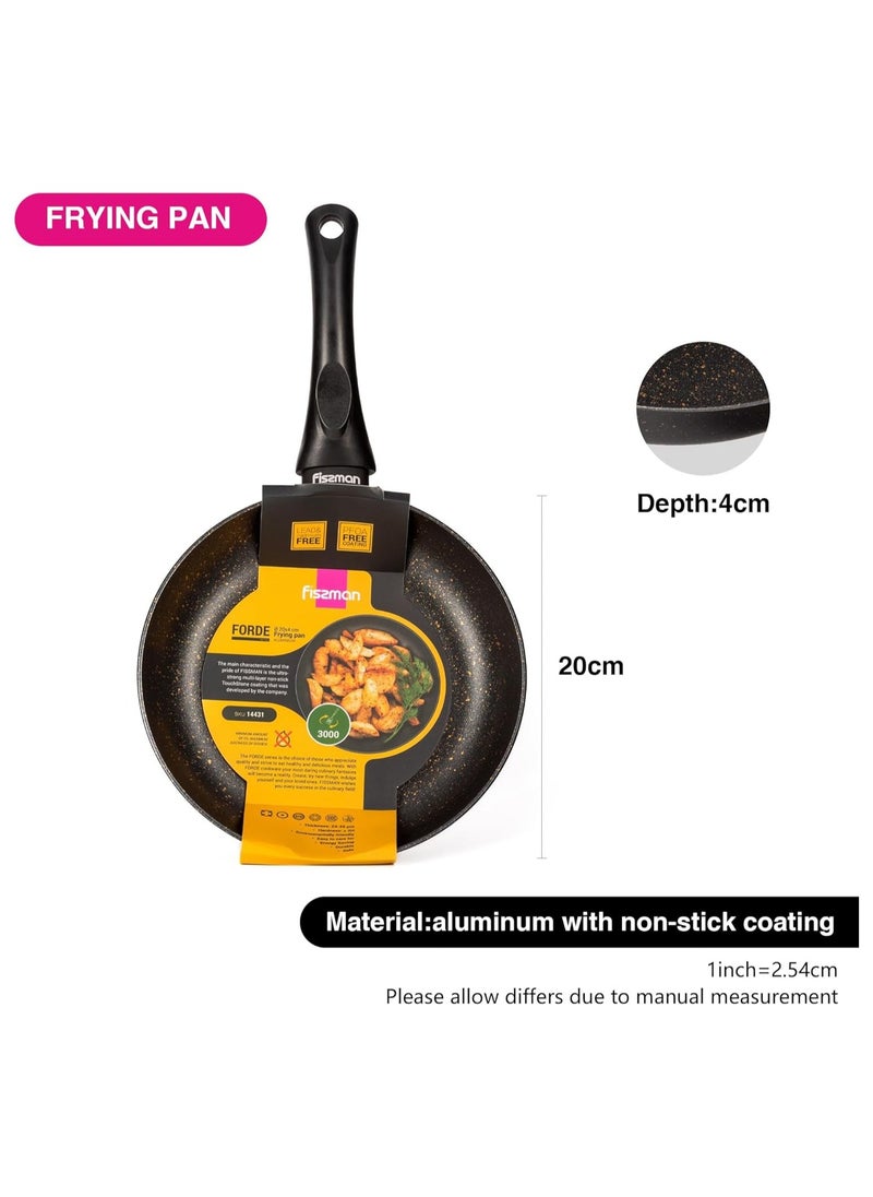 Fissman Fry Pan 20cm, Aluminum Touch Stone Non-Stick Coating Frying Pan Fiore Series, Induction Bottom  - Image 4