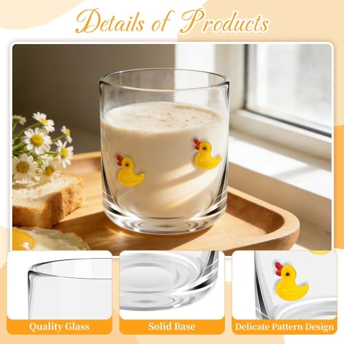 Sel Natural 14 Ounce Icon Juice Glasses, Aesthetic Cocktail & Old Fashioned Drinking Glasses, Iconic Clear Glass Cups for Women, Sister, Friend & Party Gifts (Duck) - Image 3