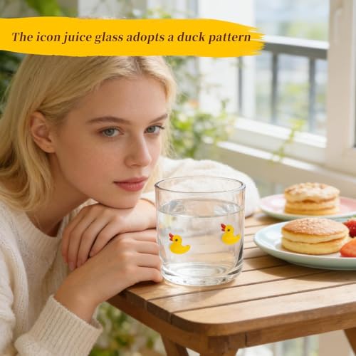 Sel Natural 14 Ounce Icon Juice Glasses, Aesthetic Cocktail & Old Fashioned Drinking Glasses, Iconic Clear Glass Cups for Women, Sister, Friend & Party Gifts (Duck) - Image 5