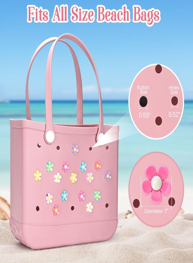 Ella & Emma 16Pcs Flower Charm Accessory for Bogg Bags and Simply Southern Totes, Decorative Accessories to Customize Your Beach Tote Bag - Image 4