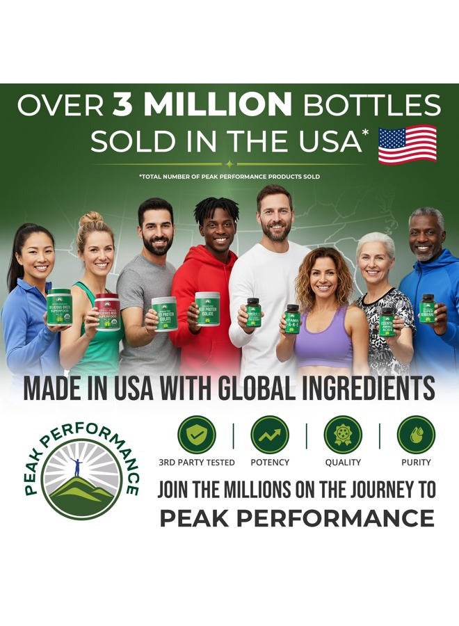 Peak Performance كبسولات نبات القراص النباتية المصنوعة من مسحوق أوراق نبات القراص لصحة البروستاتا، نمو الشعر، والحساسية. أفضل من مستخلص الجذور. أقراص مكملات عشبية نباتية، 60 حبة - Image 4
