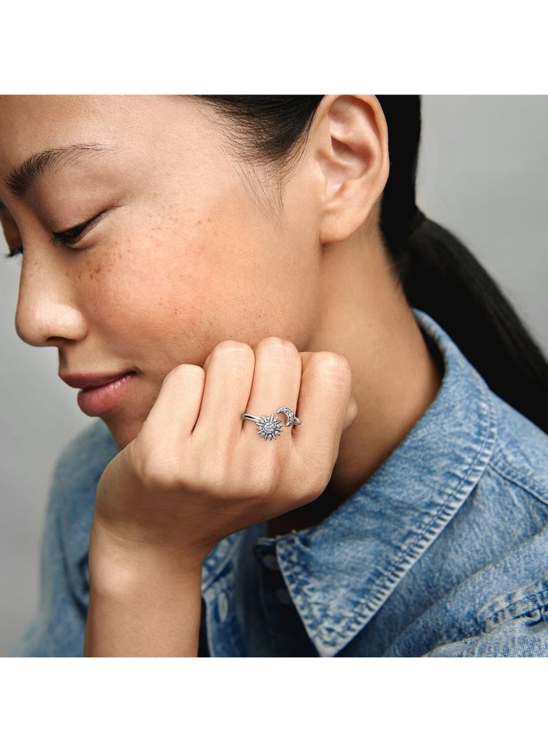 Pandora Brilliant Sun and Moon Open Ring