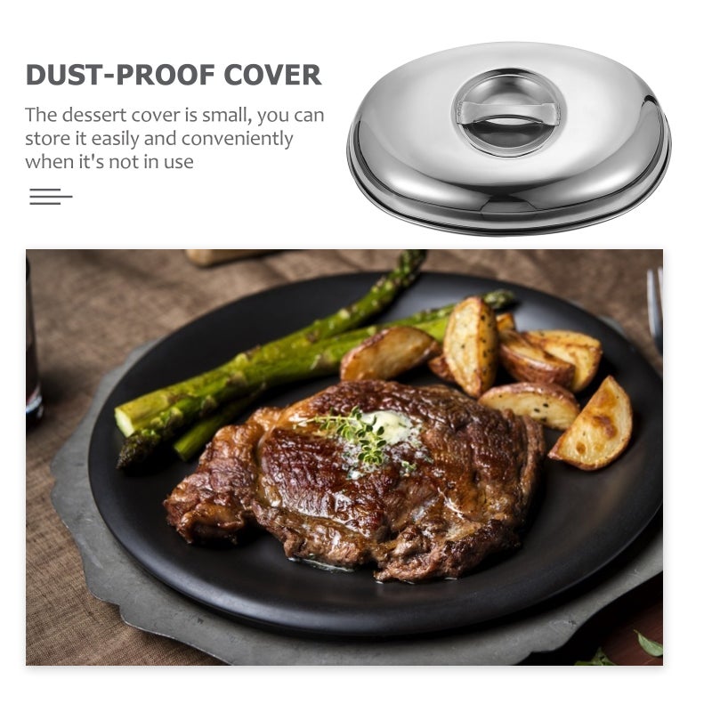 2pcs Home Portable Stainless Steel Food Cover Dish Cover Mini Food Lid - Image 3