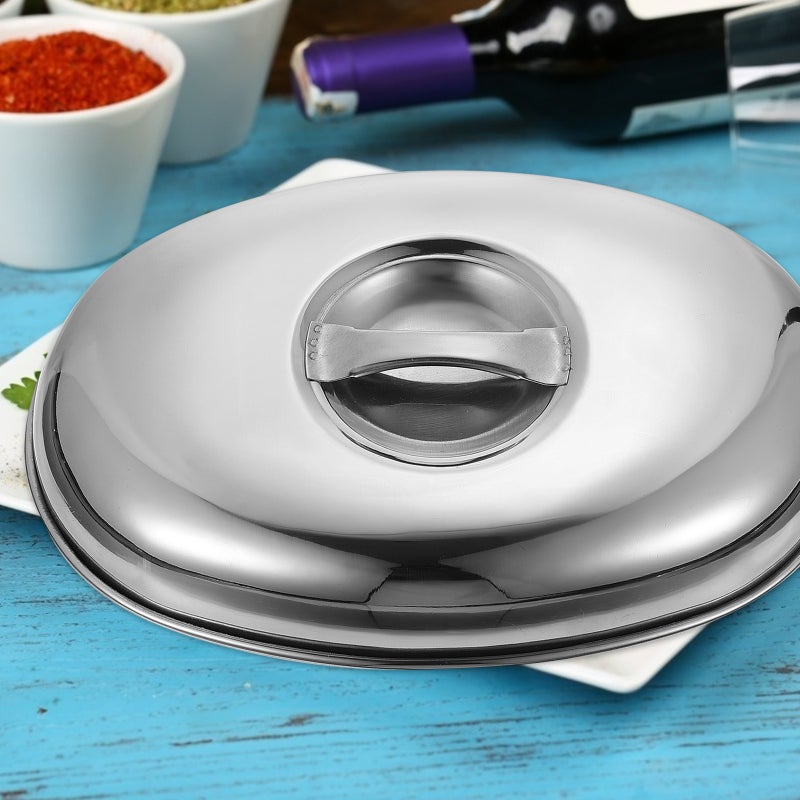 2pcs Home Portable Stainless Steel Food Cover Dish Cover Mini Food Lid - Image 2