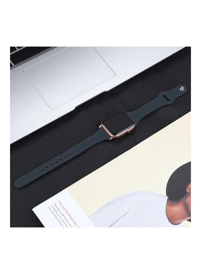 NIBEMINENT Ethnic Replacement Watchband For Apple Watch Series 1/2/3/4/5/6/7/SE 42/44/45mm Blue - Image 5