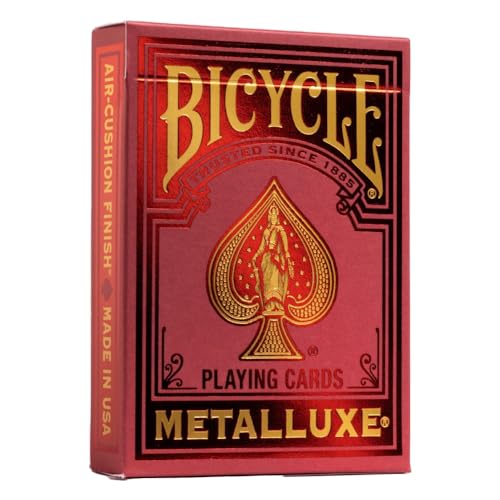 Bicycle Metalluxe Red Playing Cards - Premium Metal Foil Finish - Poker Size - Image 1