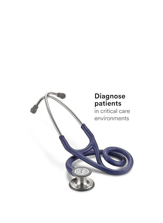 3M Littmann Cardiology Stethoscope, Model 6187C, Enhanced Sound, Satin-Finish Tubing, Midnight Blue Color, 27 Inch
