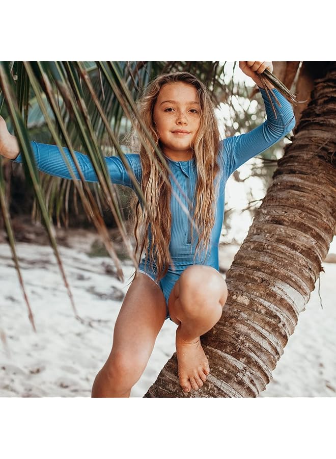 BEACH & BANDITS Reef Ribbed Swimsuit For Unisex Baby Medium Blue - Image 2