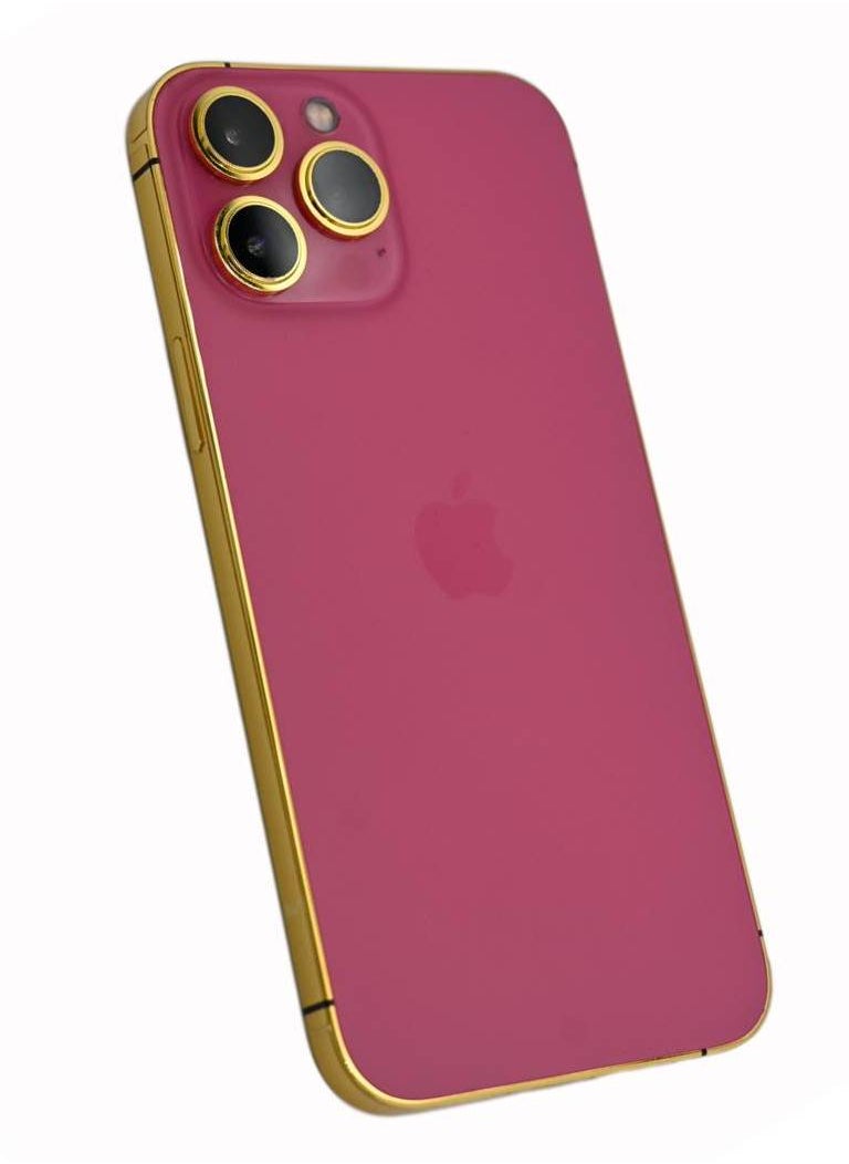 CAVIAR إطار كافيار فاخر مطلي بالذهب عيار 24 قيراط مخصص لهاتف iPhone 15 Pro Max بسعة 1 تيرابايت تيتانيوم وردي  - Image 4