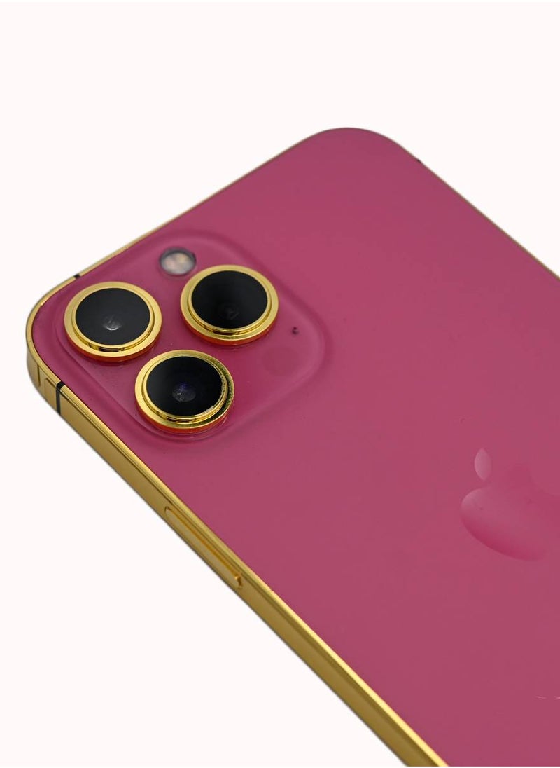 CAVIAR إطار كافيار فاخر مطلي بالذهب عيار 24 قيراط مخصص لهاتف iPhone 15 Pro Max بسعة 1 تيرابايت تيتانيوم وردي  - Image 1