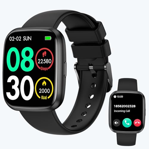 EGQINR Smart Watches for MenWomen 175 Bluetooth Call AI Voice Smartwatch 247 Heart Rate Monitor Blood PressureSpO2Sleep Tracker IP68 Waterproof 100 Sports Fitness Tracker for Android iOS Black - Image 1