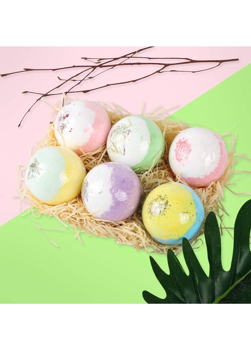 GUDOO Bath Bombs for Kids Bath Bomb Gift Set for Women 6Pcs Floral Bubble Bath Organic Bath Bombs with Extract Essential Oil and Sea Salt to Moisturize Skin Handmade Fizzy Spa Bath Gift Kit  - Image 3