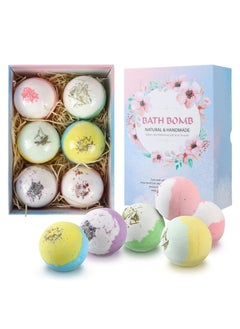 GUDOO Bath Bombs for Kids Bath Bomb Gift Set for Women 6Pcs Floral Bubble Bath Organic Bath Bombs with Extract Essential Oil and Sea Salt to Moisturize Skin Handmade Fizzy Spa Bath Gift Kit  - Image 1