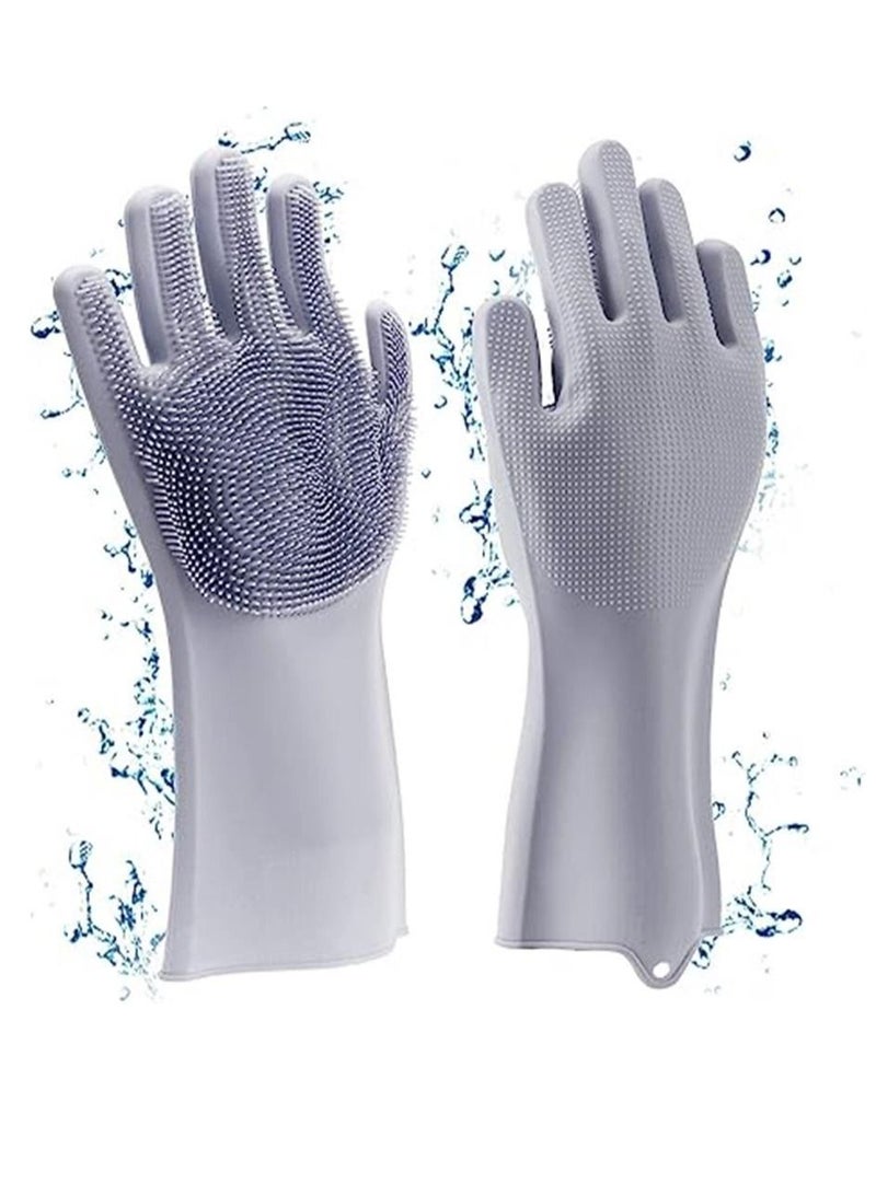 Magic Silicone Dishwashing Gloves Cleaning Scrubbing-Dish Wash Silicone Gloves Great for Washing Dish,Kitchen,Car,Bathroom and More. - Image 1