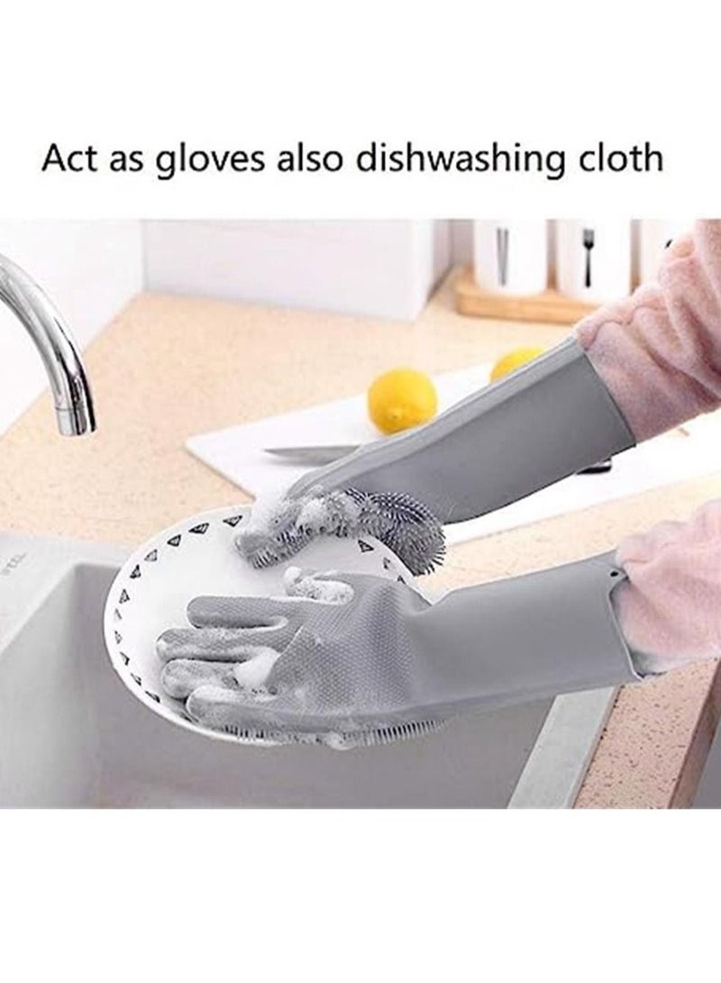 Magic Silicone Dishwashing Gloves Cleaning Scrubbing-Dish Wash Silicone Gloves Great for Washing Dish,Kitchen,Car,Bathroom and More. - Image 4