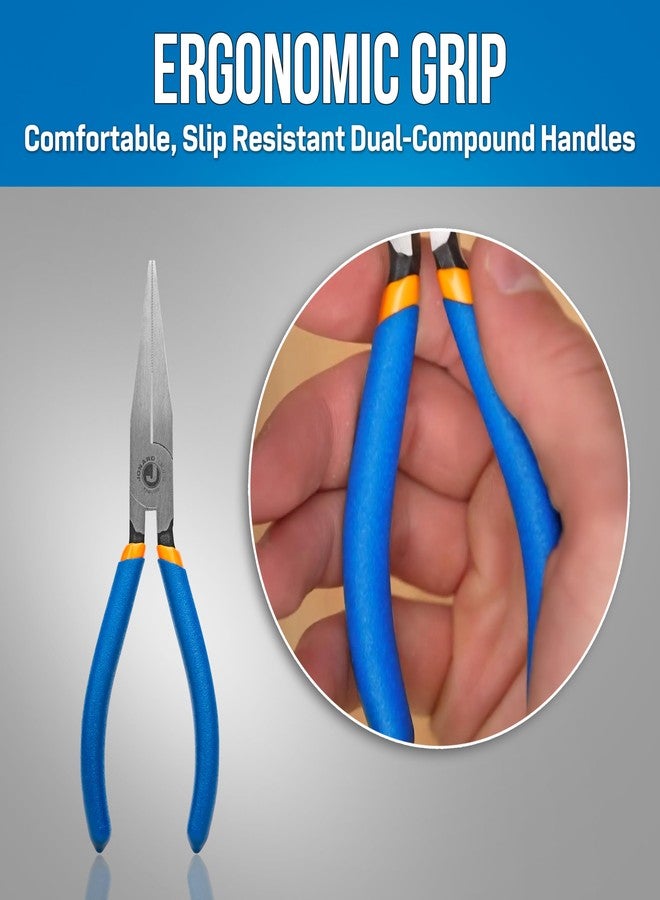 جونارد تولز كماشة ذات أنف مسطح من Jonard Tools FNP-165، بمقبض مزدوج الغمس وأنف مسطح طويل، 6 بوصات - Image 5