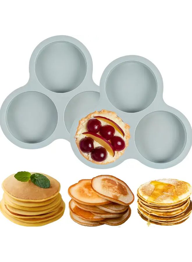Grey Non Stick Silicone Cake Tray Mold 3 Link Circular Baking Pan Easy Release Clean - Image 2