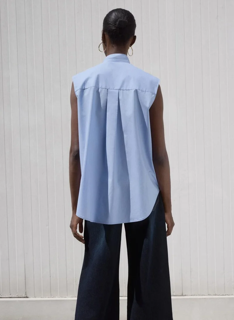 MANGO Tie-neck blouse