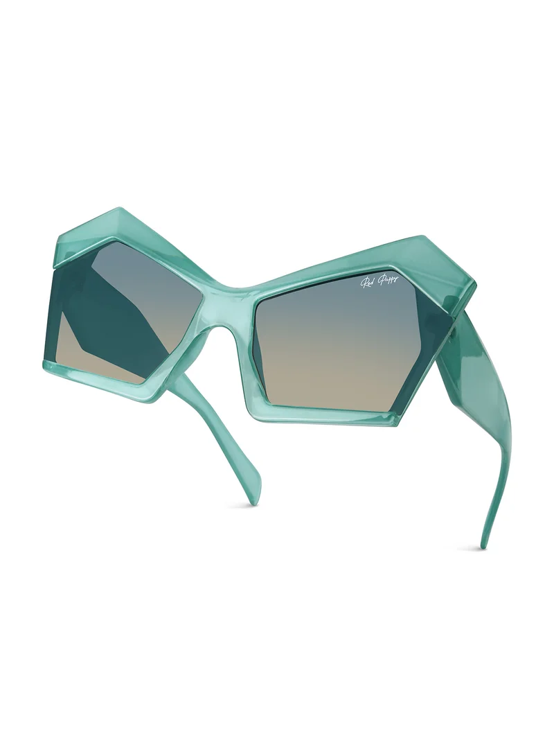 Woggles Red Pappy Faye Green Cateye Sunglasses