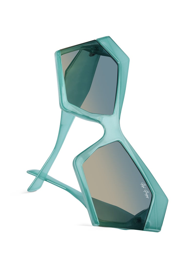 Woggles Red Pappy Faye Green Cateye Sunglasses  - Image 5