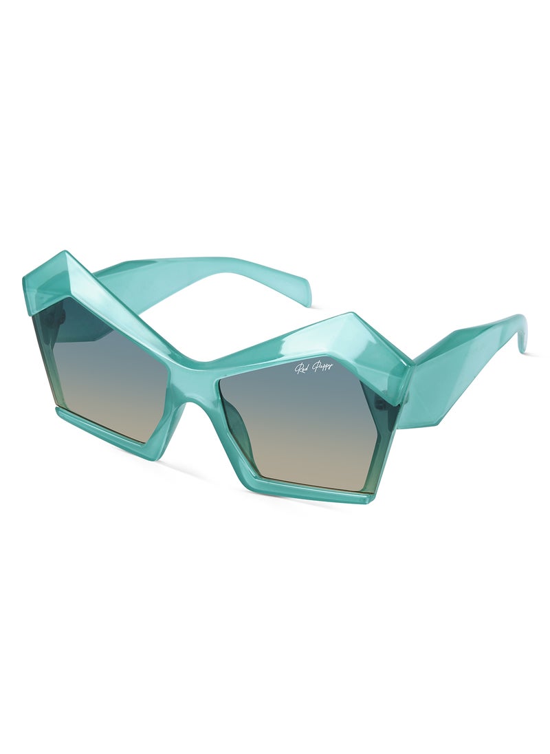 Woggles Red Pappy Faye Green Cateye Sunglasses  - Image 1
