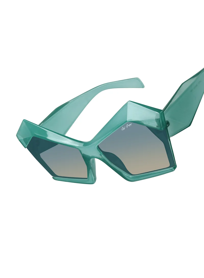 Woggles Red Pappy Faye Green Cateye Sunglasses