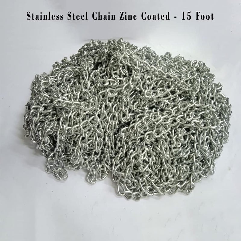 B.K.Jagan and Co BKJagan Co Stainless Steel Chain Zinc Coated 15Foot - Image 3