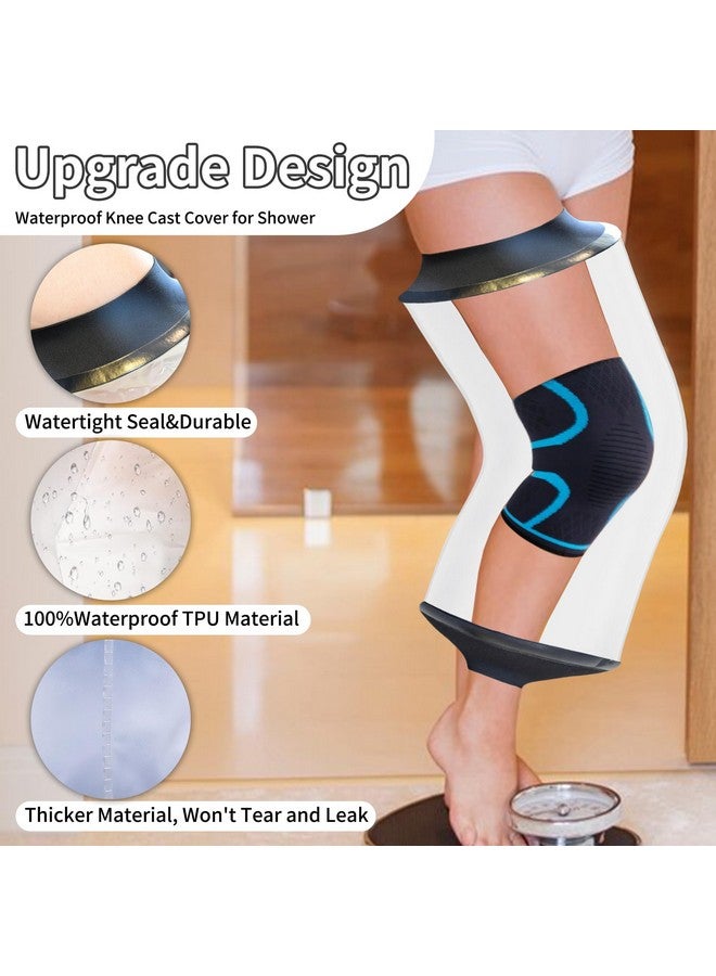 KEEFITT Knee Cast Cover for Shower, Waterproof Bandage and Cast Protector for Knee Replacement Surgery, Wound, Burns Watertight Protection Reusable, - Image 3