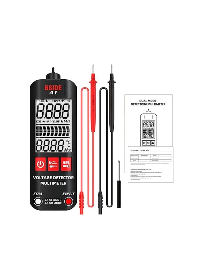 BSIDE Multimeter Digital Anti-Burn Intelligent Digital Multimete Digital Tester Voltage Tester with VCN & LED Flashlight,Digital Multimeter for Electronics Home Merchant - Image 2