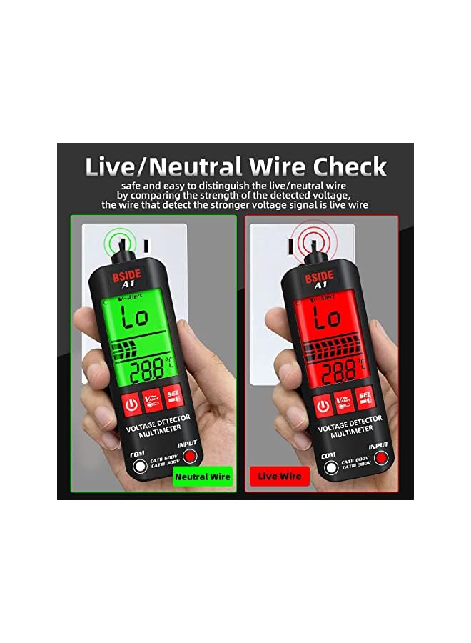 BSIDE Multimeter Digital Anti-Burn Intelligent Digital Multimete Digital Tester Voltage Tester with VCN & LED Flashlight,Digital Multimeter for Electronics Home Merchant - Image 3