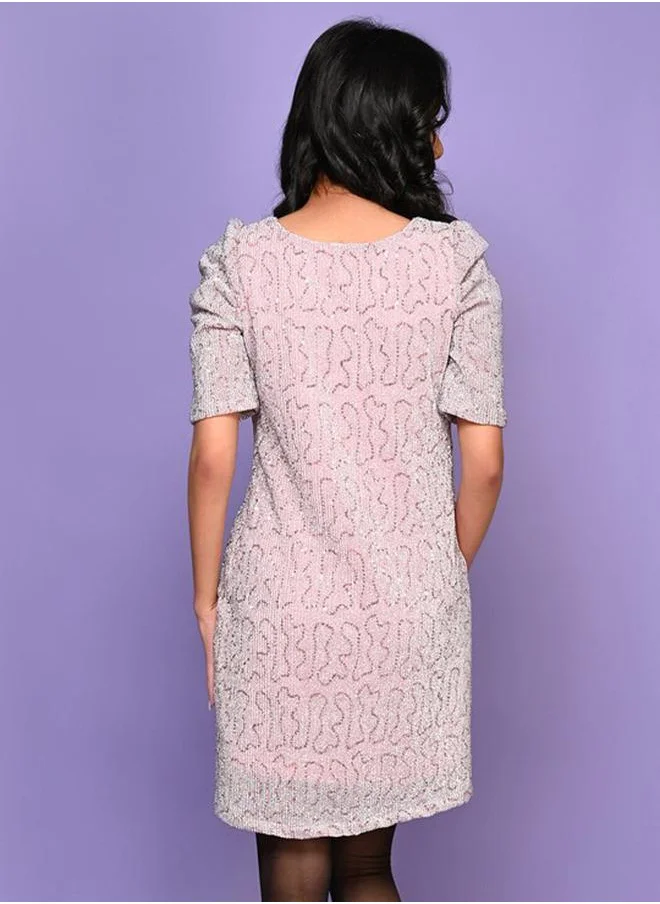 LILPICKS Sequined Puff Sleeves Party Dress by Styli
