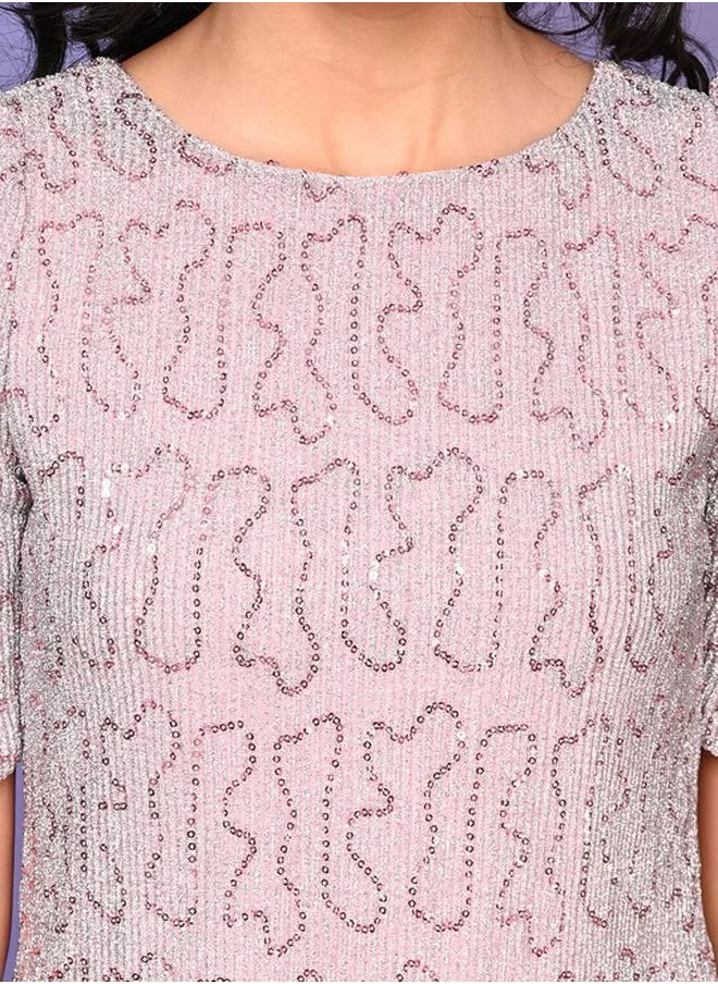 LILPICKS Sequined Puff Sleeves Party Dress by Styli