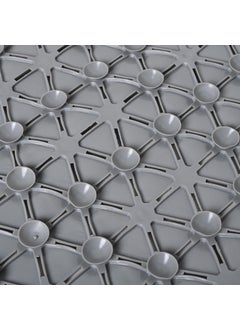EDBIRET EDBIRET Protection Bath Shower Mat with Suction Cups and Drain Holes NonSlip AntiSkid PVC Rubber Mat Ideal for Walkin Showers Pack of 1 Grey  - Image 5