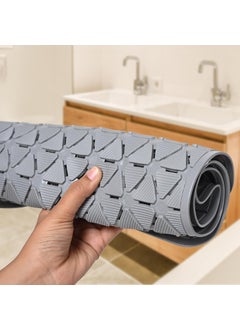 EDBIRET EDBIRET Protection Bath Shower Mat with Suction Cups and Drain Holes NonSlip AntiSkid PVC Rubber Mat Ideal for Walkin Showers Pack of 1 Grey  - Image 3