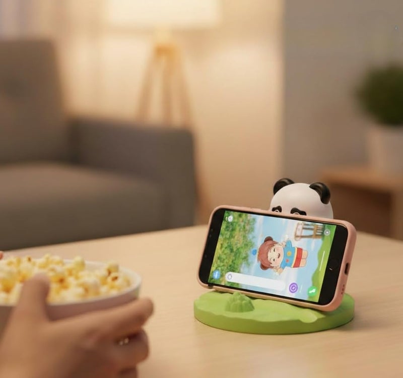 DEOXY Cute Panda Mobile Phone Stand, Resin Desktop Holder for Video Watching, Reading, Home Office Decor (Pnd-002) - Image 3