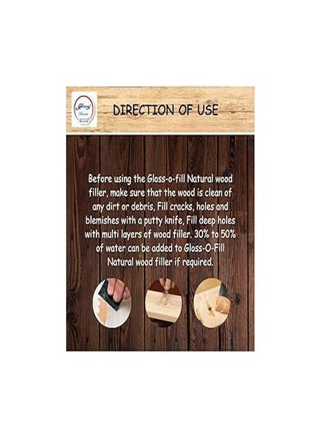 1001 معجون خشب طبيعي لامع من Gloss-O-Filler | لملء ثقوب المسامير أو الشقوق أو الخدوش في الأثاث والزخارف، وإصلاح الأبواب الخشبية أو الخزائن أو الألواح الأساسية قبل الطلاء - (جوز 1 كجم) - Image 2