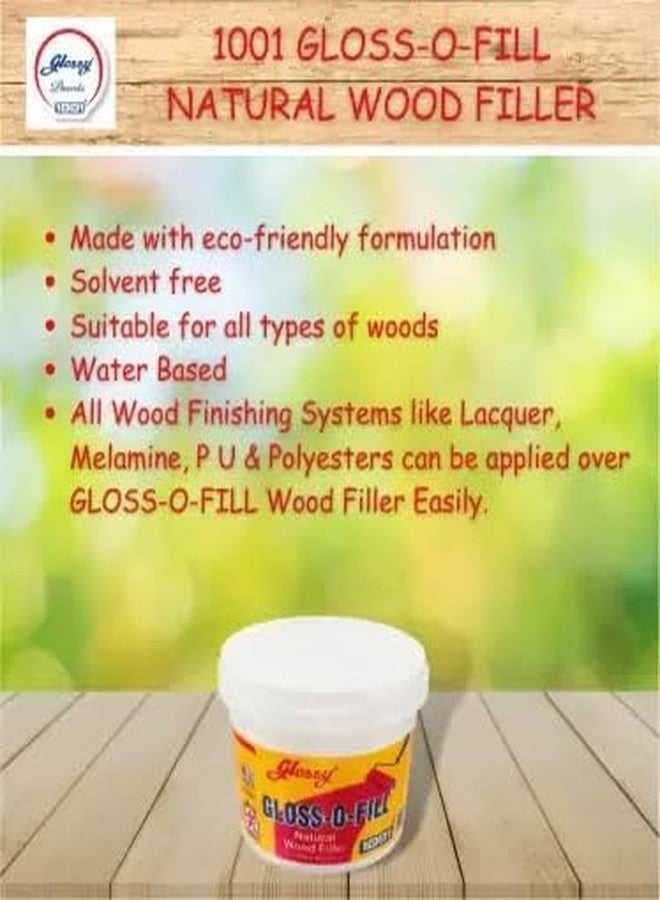 1001 معجون خشب طبيعي لامع من Gloss-O-Filler | لملء ثقوب المسامير أو الشقوق أو الخدوش في الأثاث والزخارف، وإصلاح الأبواب الخشبية أو الخزائن أو الألواح الأساسية قبل الطلاء - (جوز 1 كجم) - Image 3