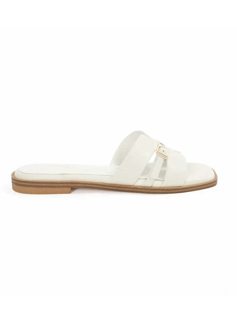 ميلانو Layali Slides Flats - Ivory