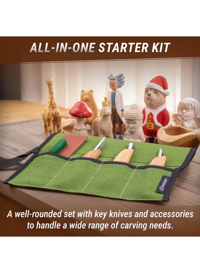 BeaverCraft Wood Carving Kit S15 Wood Whittling Kit for Beginners Kids - Wood Carving Knife Set Whittling Knife Wood Carving Knives Carving Tools - Image 2